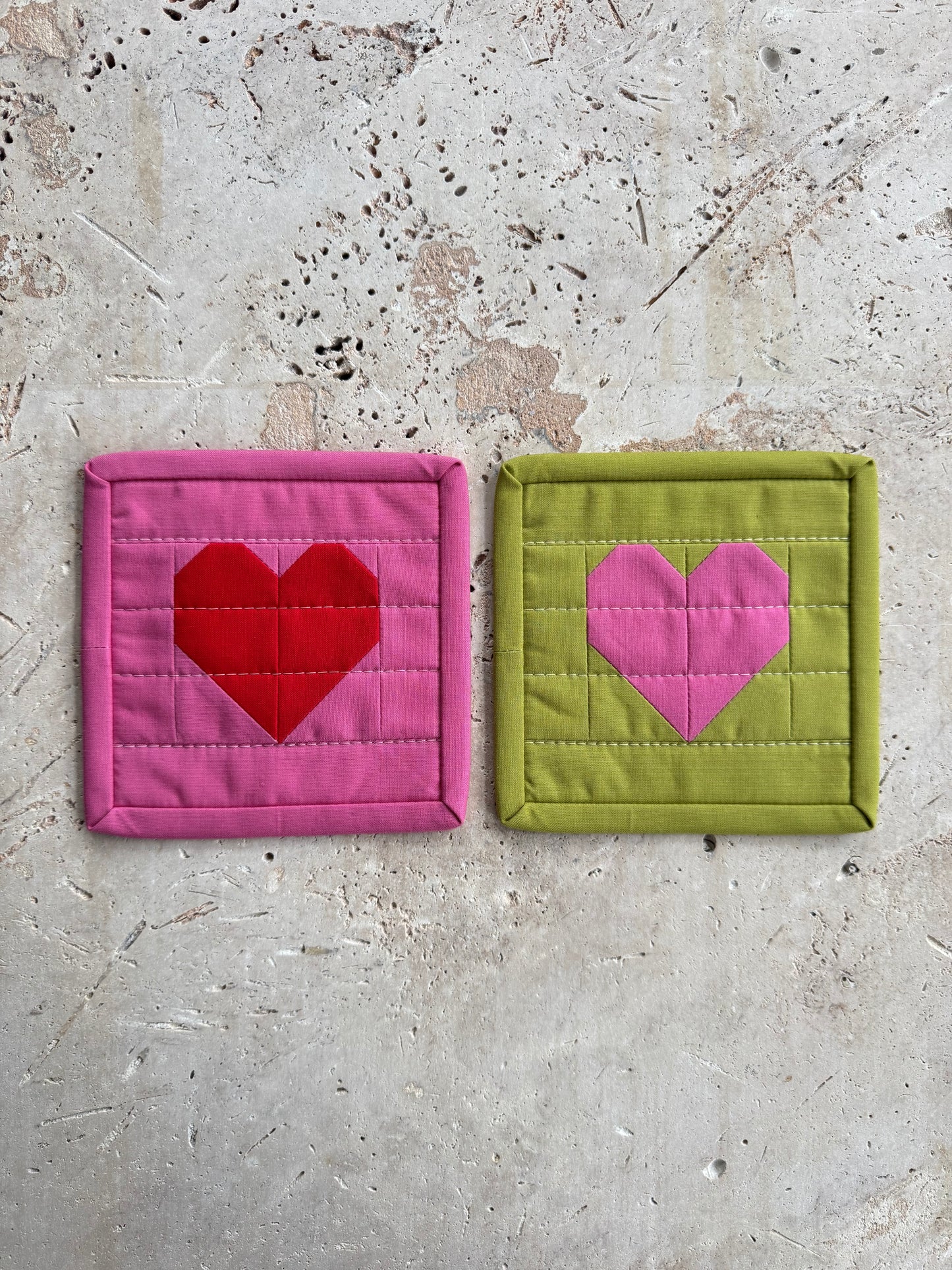 Ticker Coaster Pair | Blush Pink