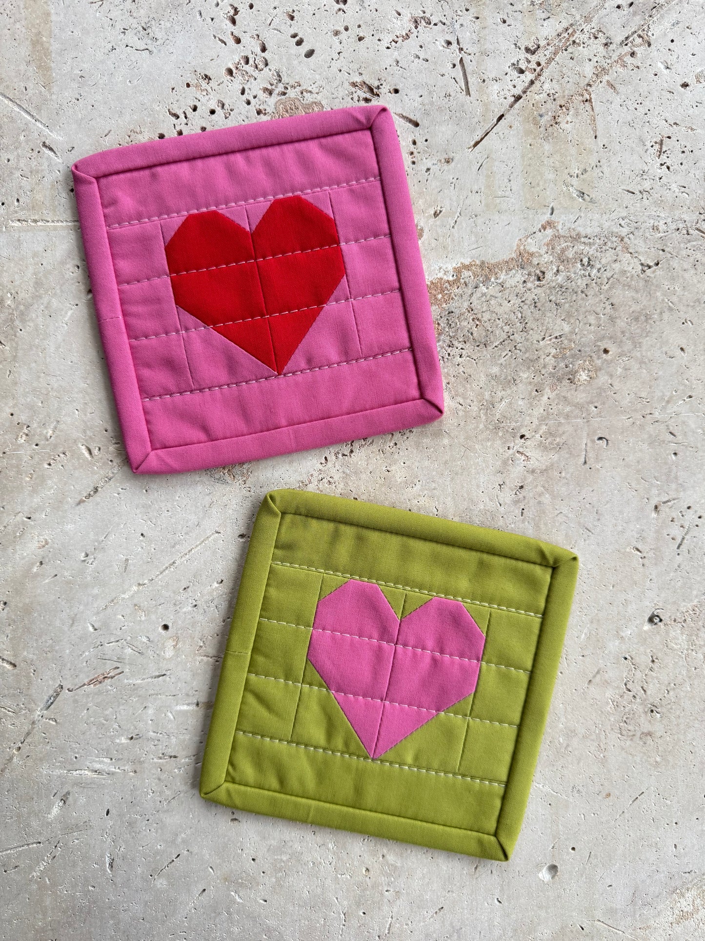 Ticker Coaster Pair | Blush Pink