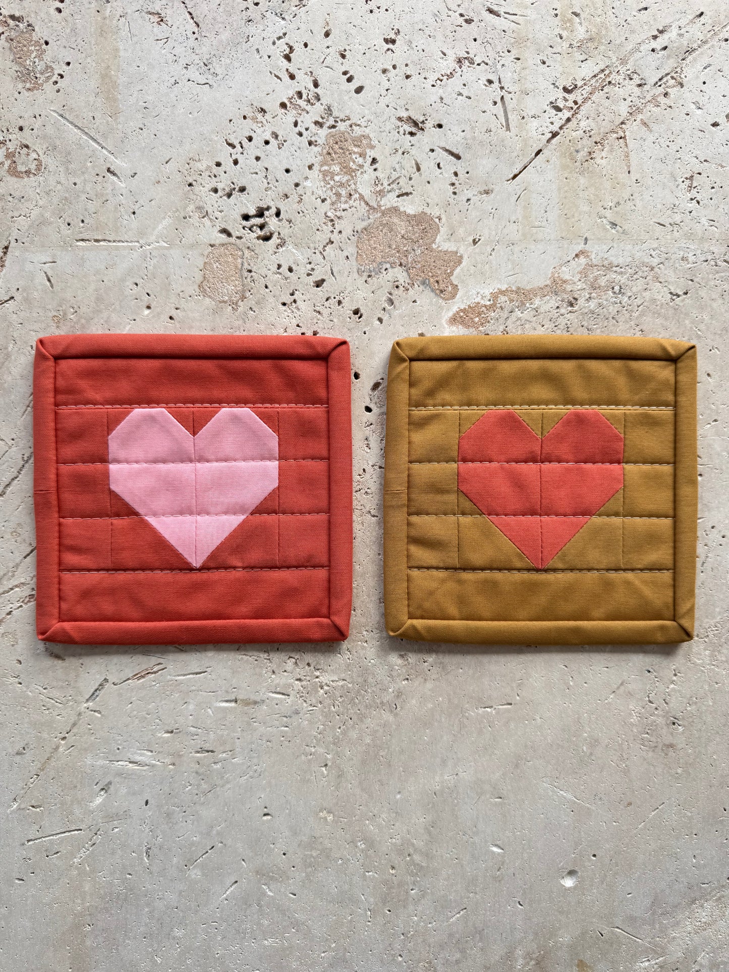 Ticker Coaster Pair | Terracotta